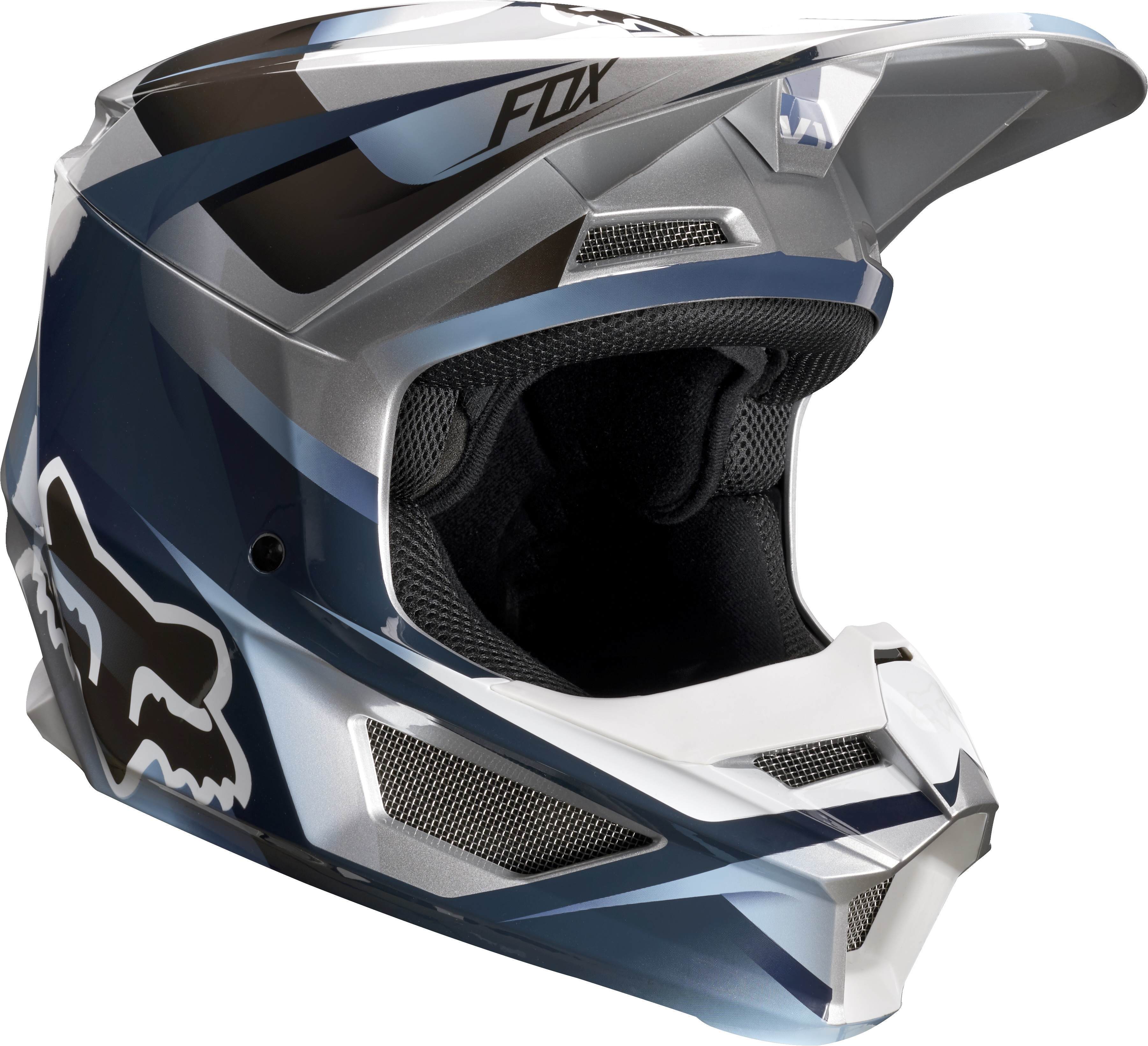 Fox Casco Moto V1 Motif Azul Gris Fox.