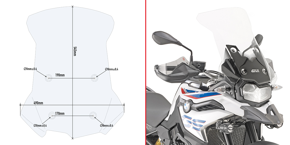 Kappa Parabrisas Específico Transparente - (Kit de instalcion incluido ) BMW F750 GS (18-22)